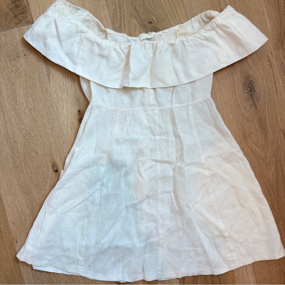 Reformation Botanica Linen Midi Dress White Size 4 Bridal Shower Coastal Cottage - Picture 8 of 9